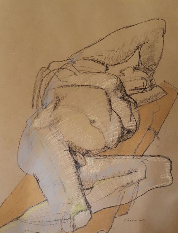 Male Nude Figure Drawing, No. 133 by Lori Markman