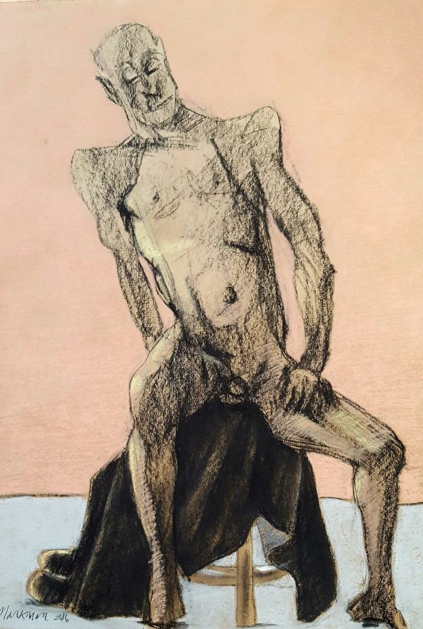 Male Nude Figure Drawing, No. 135 by Lori Markman