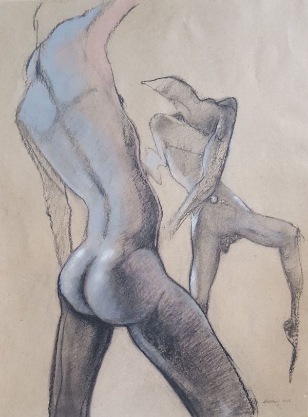 Male Nude Figure Drawing, No. 154