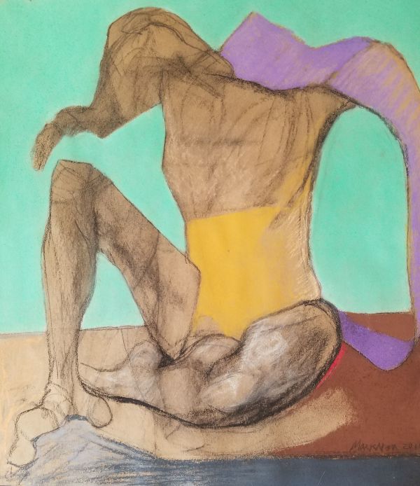 Male Nude Figure Drawing, No. 180 by Lori Markman