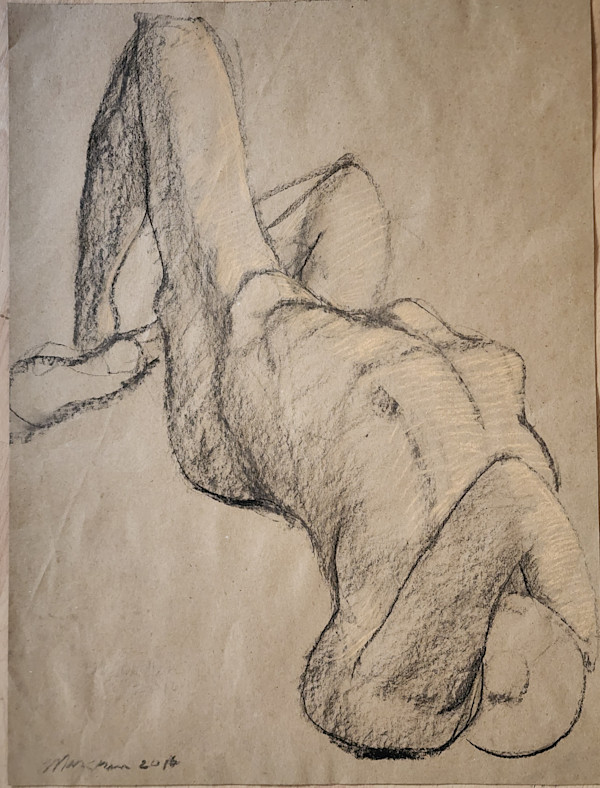 Male Nude Figure Drawing, No. 221 by Lori Markman, Image 1.