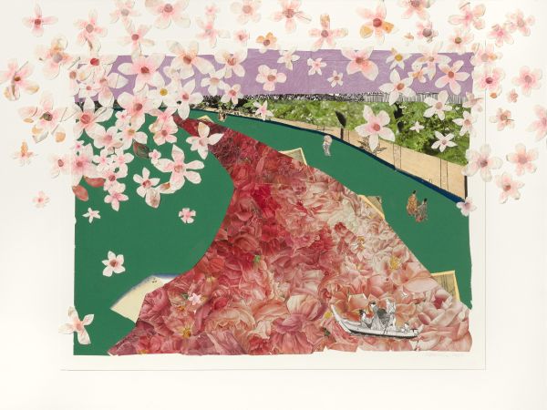 River of Roses at Cherry Blossom Time by Lori Markman