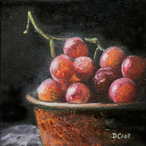 Still Life - Red Grapes in Bowl by Dale Cook