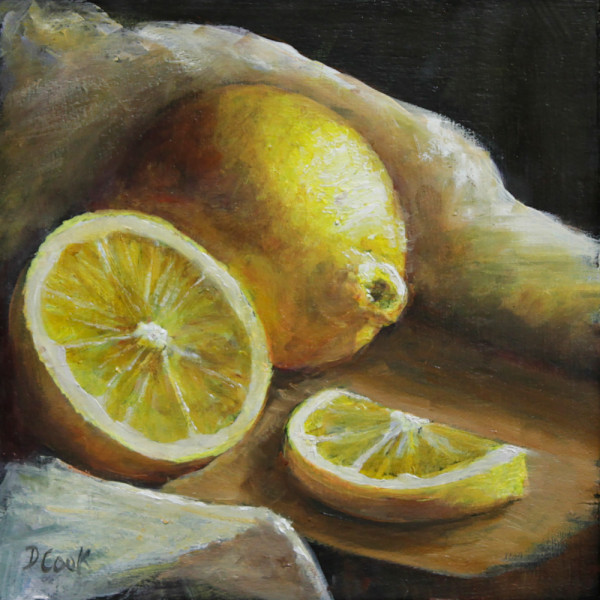 Still Life - Lemons on Board by Dale Cook