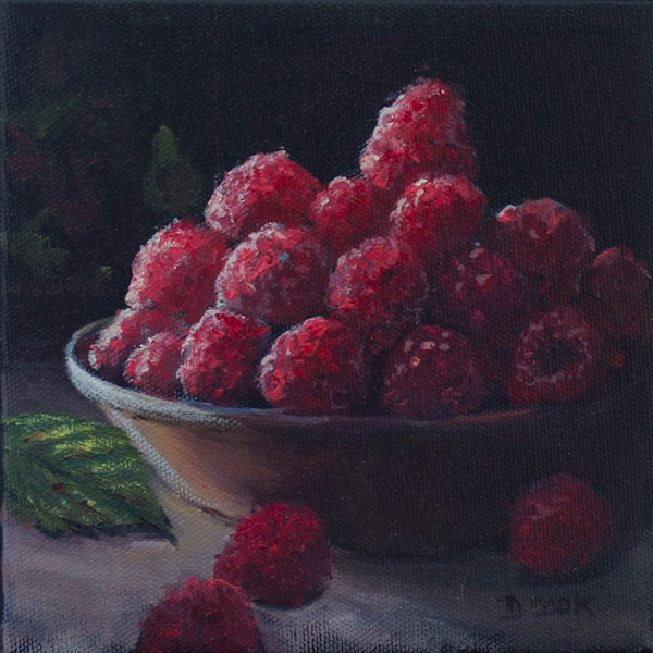 Still Life - Raspberries in Bowl by Dale Cook