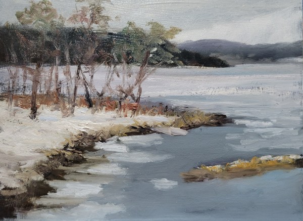Kennebecasis River from Rothesay Park in Winter en Plein Air by Dale Cook