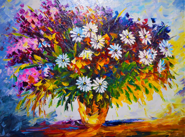 After Leonid Afremov - Lilac and Chamomile