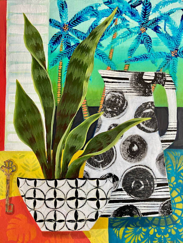 Pot, Palms and Plant by Clare Hogan