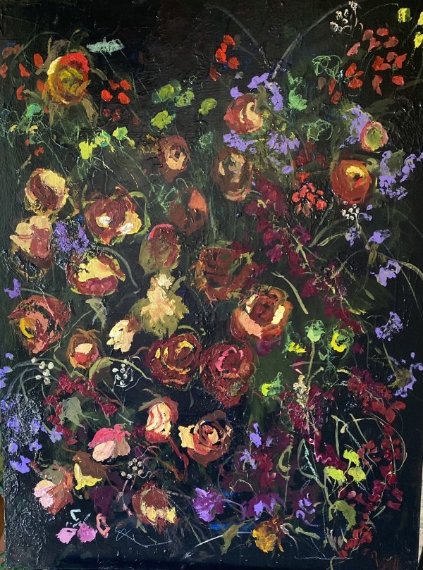 Dark Floral Gem by Rhonda Bell Studio