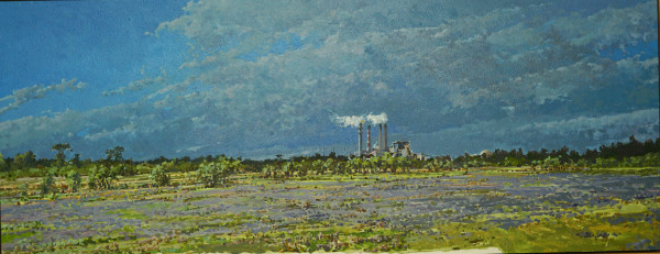 Cow Pasture w/Power Plant by Bruce Marsh