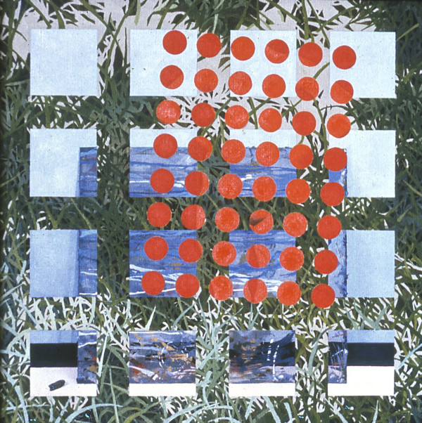 Grass, Red Dots, Glass Palette by Bruce Marsh
