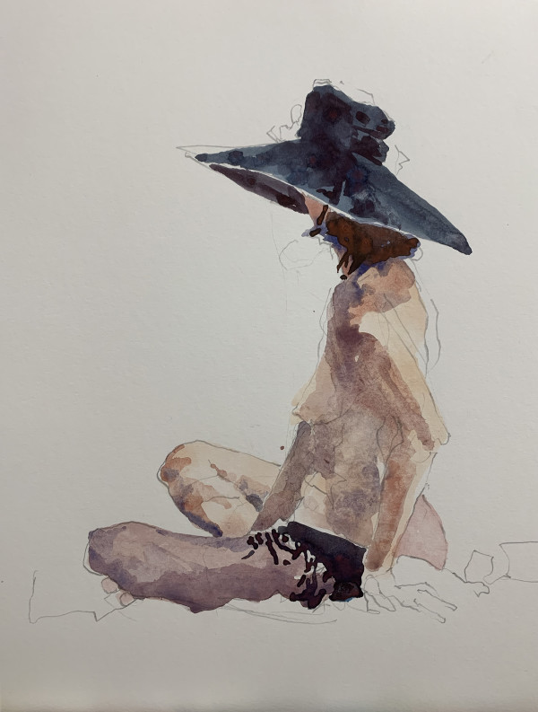 Woman in Hat WC by Bruce Marsh