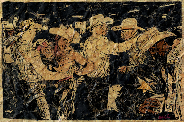 Artist’s Reconfiguration of Castaigne’s The Miner’s Ball, II by Brandin Barón