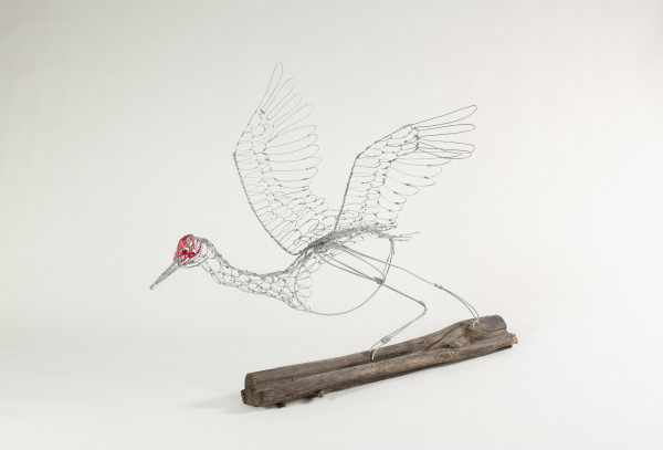 Leaping Crane by Irene Tokareva