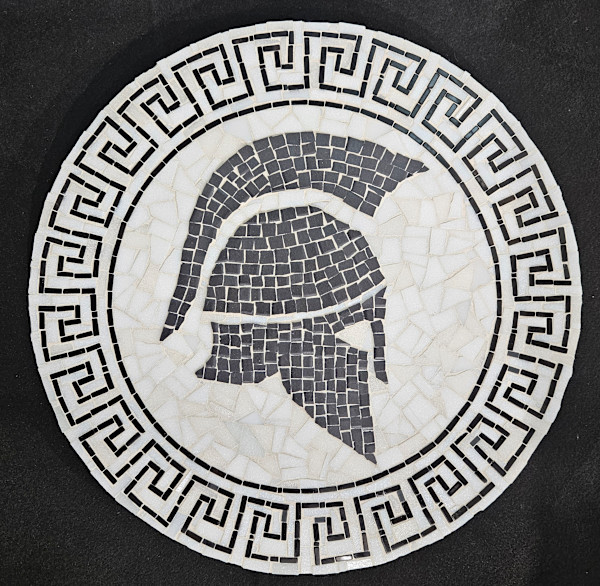 Greek Key and Helmet by Pam Farris