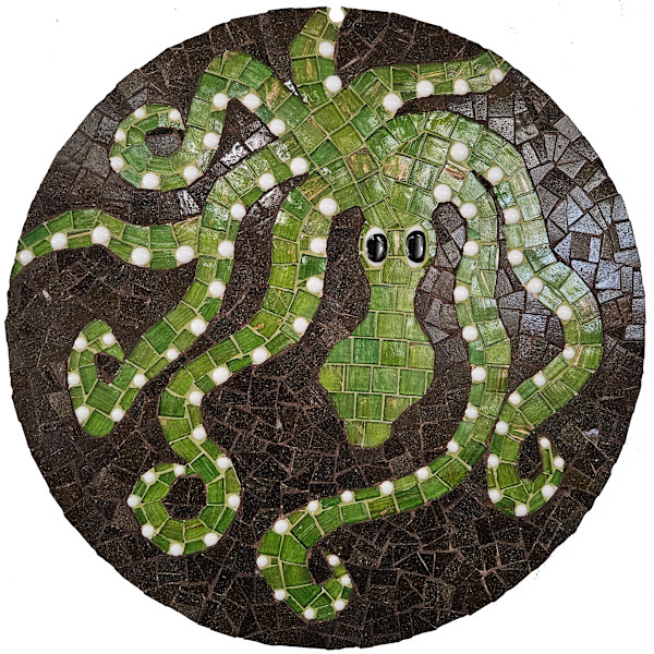 Greek Octopus- Green with Brown by Pam Farris, Image 1.