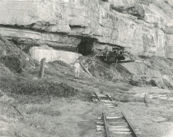 Remains of Jetty Colliery Coalcliff.  Entrance has been sealed.