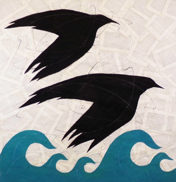 Water Birds Over the Sea by Louise Laplante