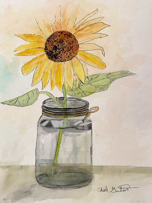 Sunflower Watercolor by Sheila Gambino