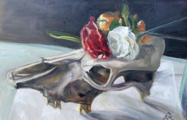 Cow Skull & Flowers 1
