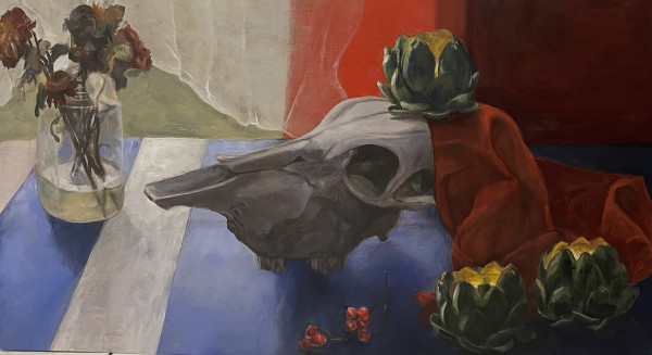 Skull & Candle Still Life by Angee Montgomery