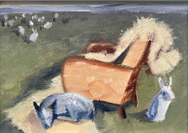 Chair in Landscape with Rabbits by Angee Montgomery