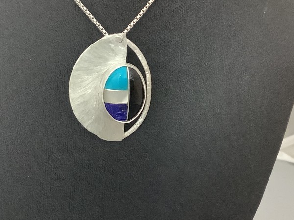 Brushed Sterling Silver Mosaic Pendant by Susan Mendenhall