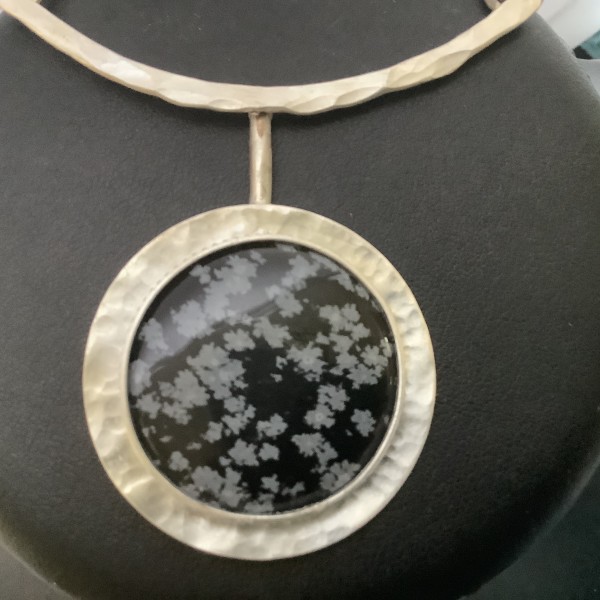 Snowflake Obsidian pendant by Susan Mendenhall