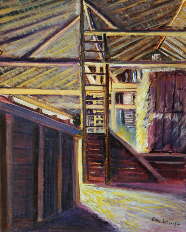 Old Barn, Light Pouring In by Ann Schaefer