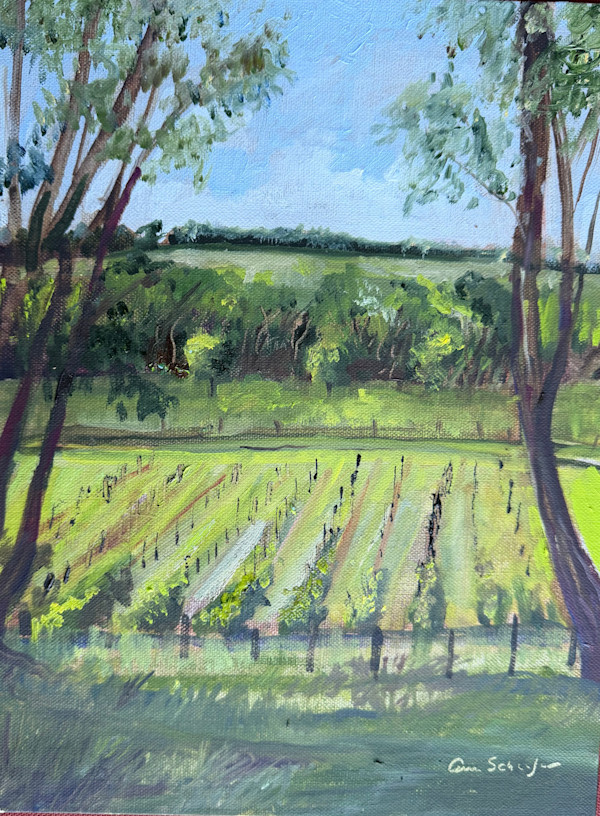 Oil Sketch--Vineyard View by Ann Schaefer, Image 1.