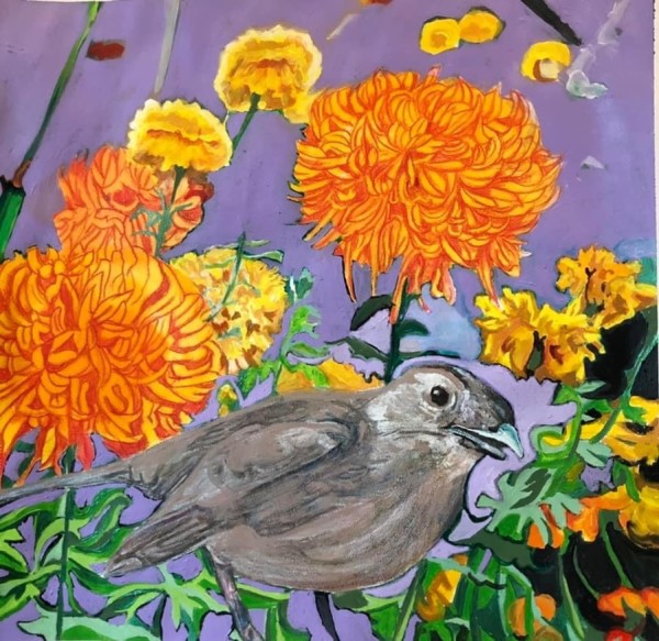 Cat Bird in the Garden by Jamie Downs
