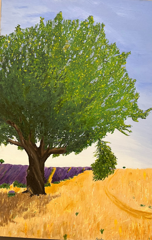 Provence Almond Tree and Lavender by Jim Hoehn