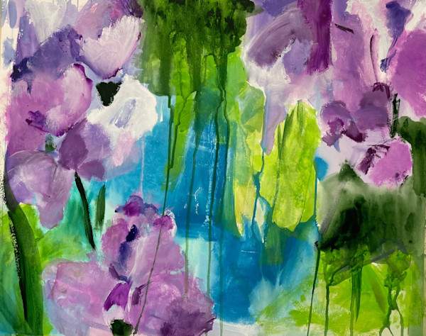 Bluebells and Irises by Gail Kaplan-Wassell, Image 1.