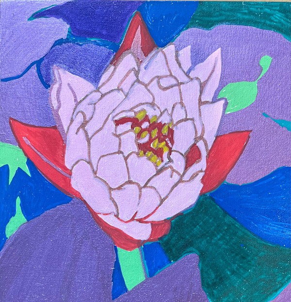 Waterlily with Purple and Gold by Jamie Downs