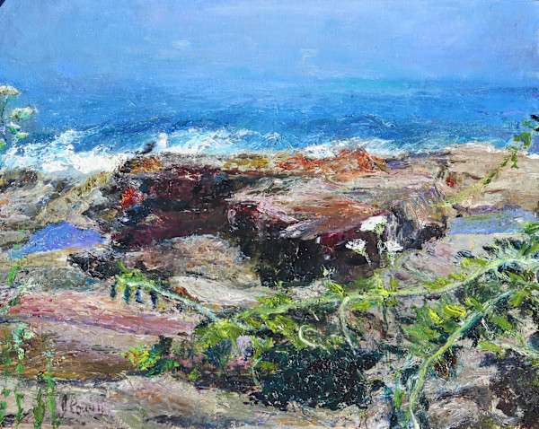 Seagull Perch at Two Lights by Jeanne Powell