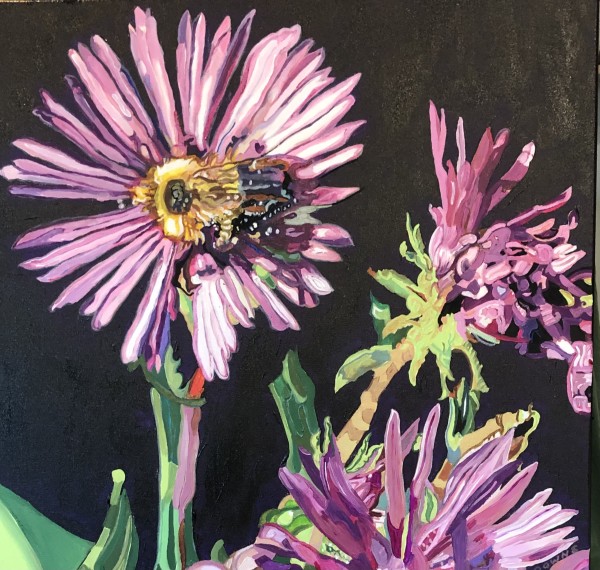 Asters with Bee by Jamie Downs