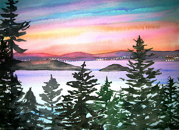 Orcas Island Sunset by Barbara Mandel