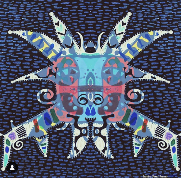 Blue "Vejigante" Mask by Sandra Perez-Ramos