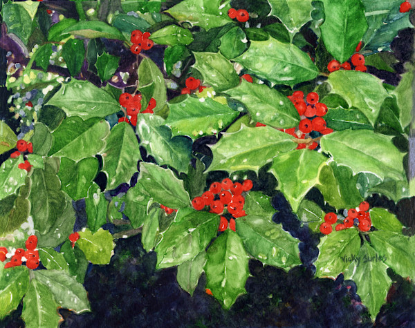 Holly Leaves w/Berries by Vicky Surles