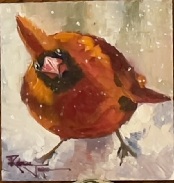 Snow Cardinal2 by Rabecca Jayne Hennessey