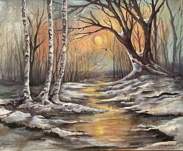 Snowy Slough on the Mississippi by Rabecca Jayne Hennessey