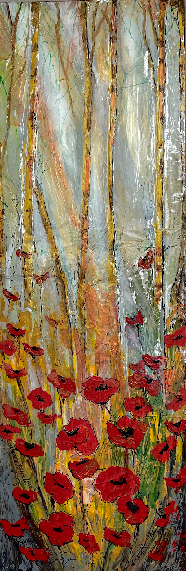 Resilient Flames: Poppies Rising Through Mist by Joanne Berger, Image 2.