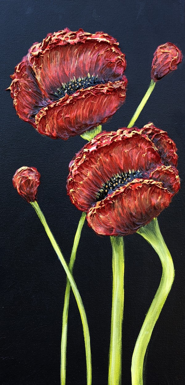 Red poppies #718 by Denise Cassidy Wood