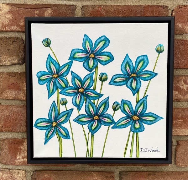 Petite Blooms - Blue Wildflowers #1338 (framed) by Denise Cassidy Wood