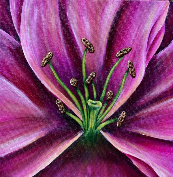 Pink Lily 12 x 12 by Denise Cassidy Wood