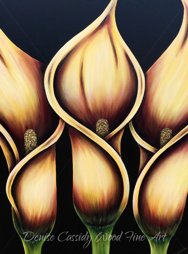 Golden Calla Lilies #568 by Denise Cassidy Wood