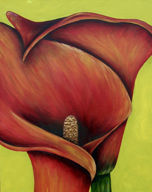 Red Calla Lilies by Denise Cassidy Wood