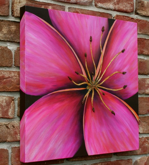 Pink Wildflower 20 x 20 by Denise Cassidy Wood