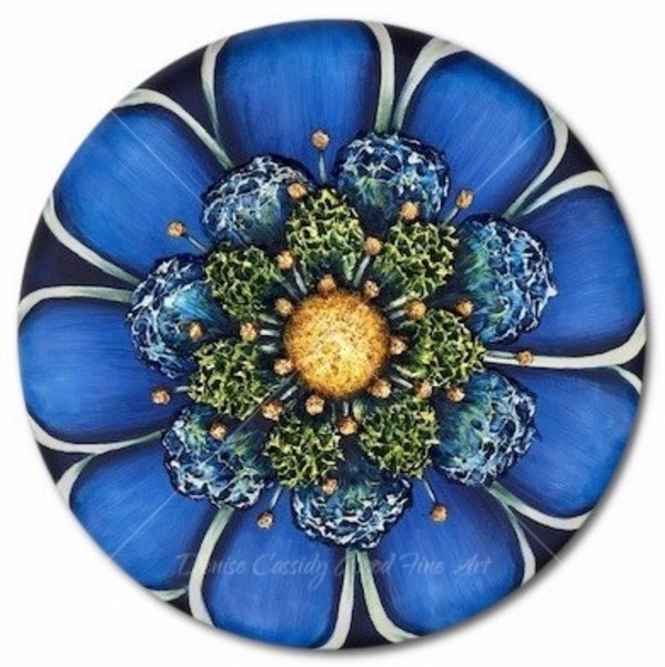 Lg Blue Mandala #735 by Denise Cassidy Wood