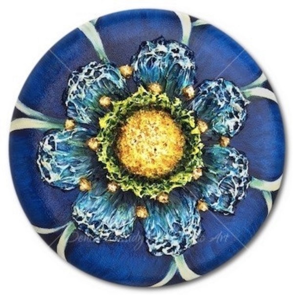 Sm. Blue Mandala #736 by Denise Cassidy Wood